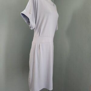 Zenana Outfitters Light Gray Midi Dress with Waistband